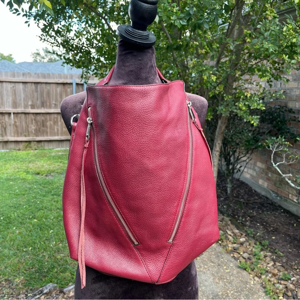 Rebecca Minkoff Moto Hobo Bag Tawny Port Burgundy